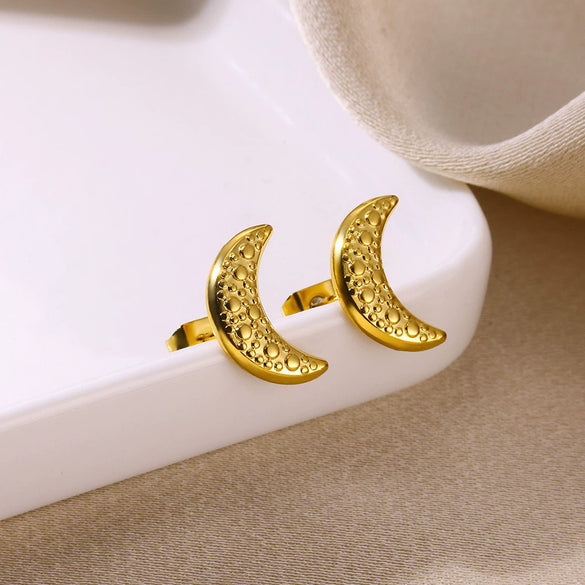 Wholesale Stainless Steel Earrings Goldplated With Heart Moon Starfish Shapes For Women