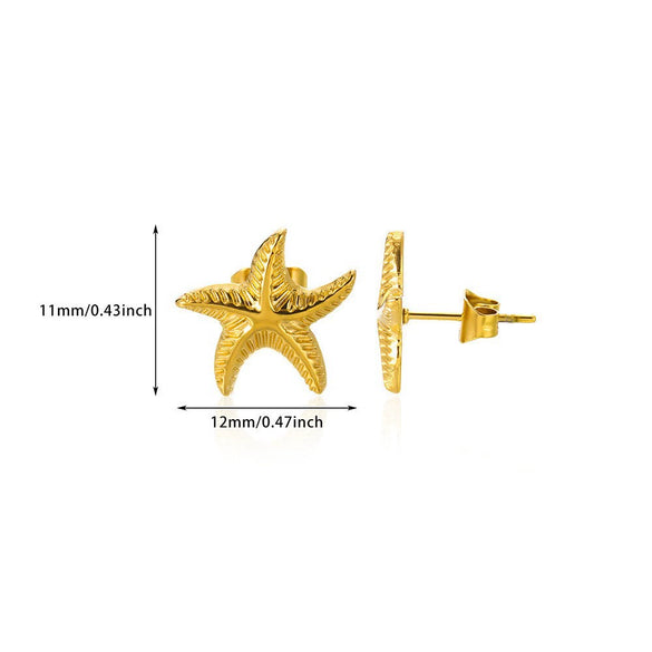 Wholesale Stainless Steel Earrings Goldplated With Heart Moon Starfish Shapes For Women