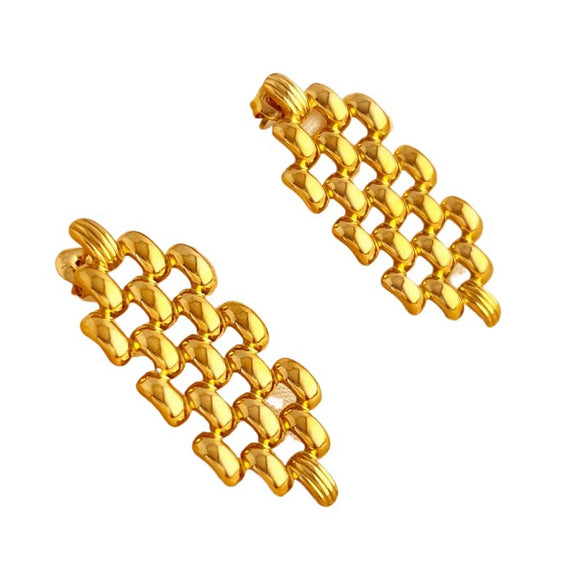 Wholesale Stainless Steel Earrings Irregular Hollow Heart Geometric Style With Electroplating