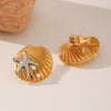 Wholesale Stainless Steel Earrings Ocean Natural Style Geometric Starfish Electroplated