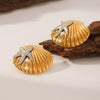 Wholesale Stainless Steel Earrings Ocean Natural Style Geometric Starfish Electroplated
