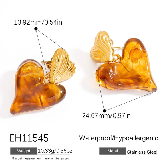 Wholesale Stainless Steel Earrings Retro Style Geometric Heart U Shaped Electroplated For Women
