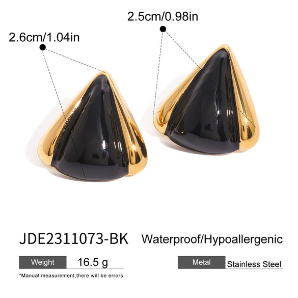 Wholesale Stainless Steel Earrings With Geometric Design And Electroplating For Women