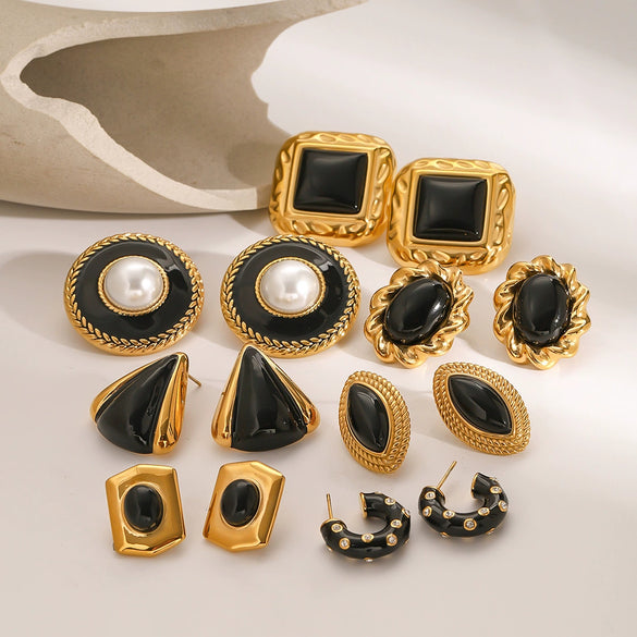 Wholesale Stainless Steel Earrings With Geometric Design And Electroplating For Women