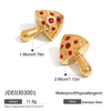 Wholesale Stainless Steel Earrings With Geometric Pattern Mushroom Shape Electroplated For Women
