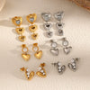 Wholesale Stainless Steel Earrings With Heart And Geometric Shapes For Women Niche Design Electroplated