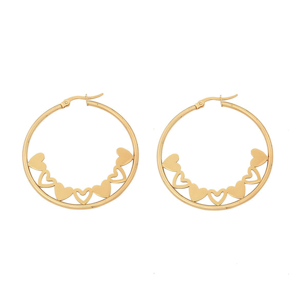 Wholesale Stainless Steel Earrings With Heart Shape And Butterfly Design Electroplated Exaggerated And Personalized For Women
