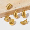 Wholesale Stainless Steel Earrings With Irregular Spiral Geometric Pattern Cold Style Electroplated For Women
