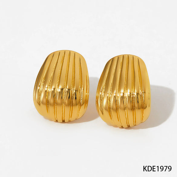 Wholesale Stainless Steel Earrings With Irregular Spiral Geometric Pattern Cold Style Electroplated For Women