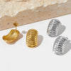 Wholesale Stainless Steel Earrings With Irregular Spiral Geometric Pattern Cold Style Electroplated For Women