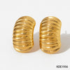 Wholesale Stainless Steel Earrings With Irregular Spiral Geometric Pattern Cold Style Electroplated For Women
