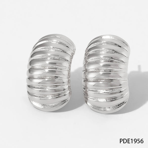 Wholesale Stainless Steel Earrings With Irregular Spiral Geometric Pattern Cold Style Electroplated For Women