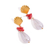 Wholesale Stainless Steel Earrings With Pearl Coral Shell Drop Shape Electroplated Quiet Design Personality For Women
