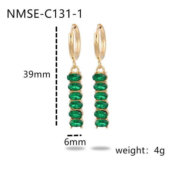 Wholesale Stainless Steel Earrings With Zircon Tassel And Vintage Style Electroplated