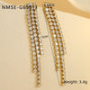 Wholesale Stainless Steel Earrings With Zircon Tassel And Vintage Style Electroplated