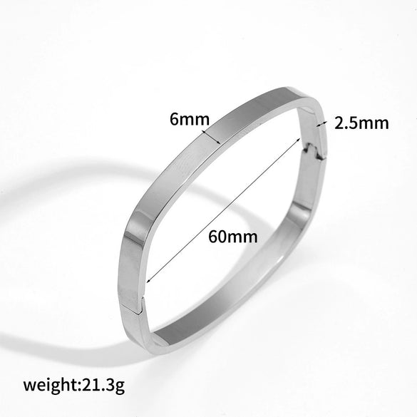 Wholesale Stainless Steel Elastic Bracelet For Women Highend Geometric Style 18K Gold Hollow Opening Electroplated