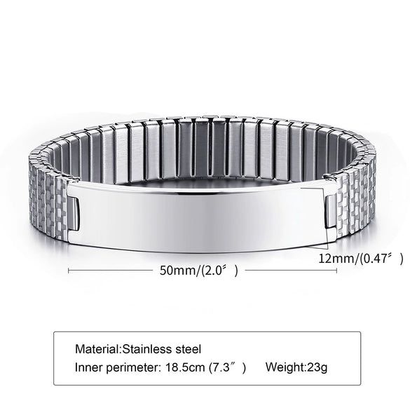 Wholesale Stainless Steel Elastic Medical Logo Geometric Bracelet