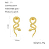 Wholesale Stainless Steel Electroplated Animal Snake Light Luxury Women's Earrings