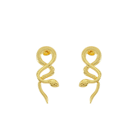 Wholesale Stainless Steel Electroplated Animal Snake Light Luxury Women's Earrings