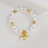 Wholesale Stainless Steel Electroplated Animal Zodiac Pearl Women's Bracelet Jewelry
