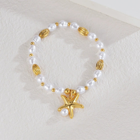 Wholesale Stainless Steel Electroplated Animal Zodiac Pearl Women's Bracelet Jewelry