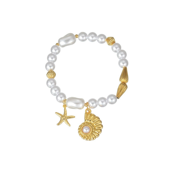 Wholesale Stainless Steel Electroplated Animal Zodiac Pearl Women's Bracelet Jewelry
