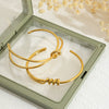 Wholesale Stainless Steel Electroplated Asymmetrical Line Geometric Open Bracelet