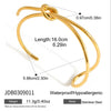 Wholesale Stainless Steel Electroplated Asymmetrical Line Geometric Open Bracelet
