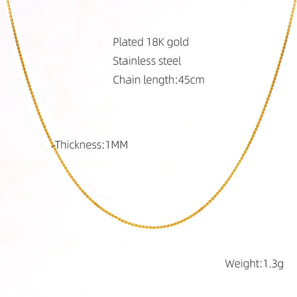 Wholesale 316L Stainless Steel Electroplated Bead Push Dense Chain Necklace
