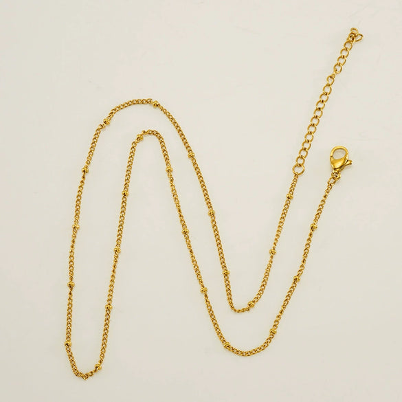 Wholesale 316L Stainless Steel Electroplated Bead Push Dense Chain Necklace