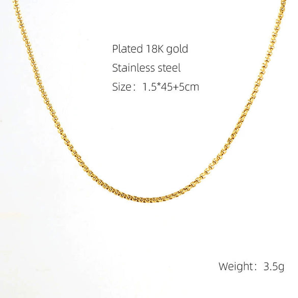 Wholesale 316L Stainless Steel Electroplated Bead Push Dense Chain Necklace