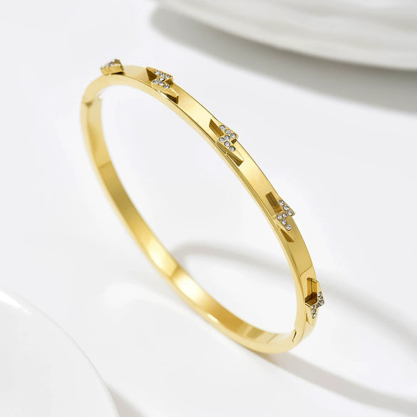 Wholesale Stainless Steel Electroplated Bracelet With Starfish And Shell Shapes Stackable Lightning Series