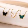 Wholesale Stainless Steel Electroplated Butterfly Pendant Necklace Unisex Simple Accessory