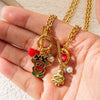 Wholesale Stainless Steel Electroplated Christmas Elk Ot Buckle Necklace With Cartoon Animal Pendant For Women