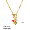 Wholesale Stainless Steel Electroplated Christmas Elk Ot Buckle Necklace With Cartoon Animal Pendant For Women