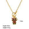 Wholesale Stainless Steel Electroplated Christmas Elk Ot Buckle Necklace With Cartoon Animal Pendant For Women