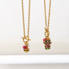 Wholesale Stainless Steel Electroplated Christmas Elk Ot Buckle Necklace With Cartoon Animal Pendant For Women