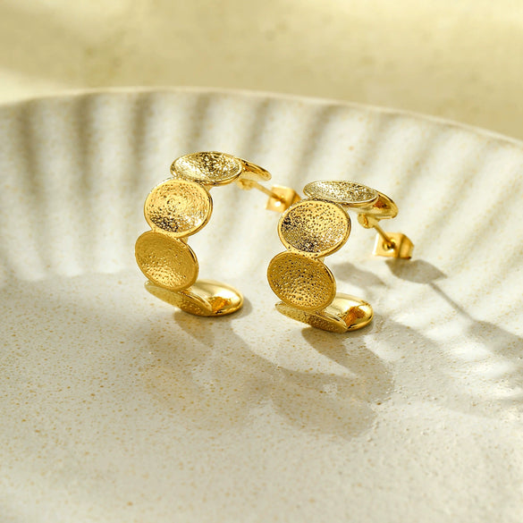 Wholesale Stainless Steel Electroplated Cshaped Earrings Retro Style For Women