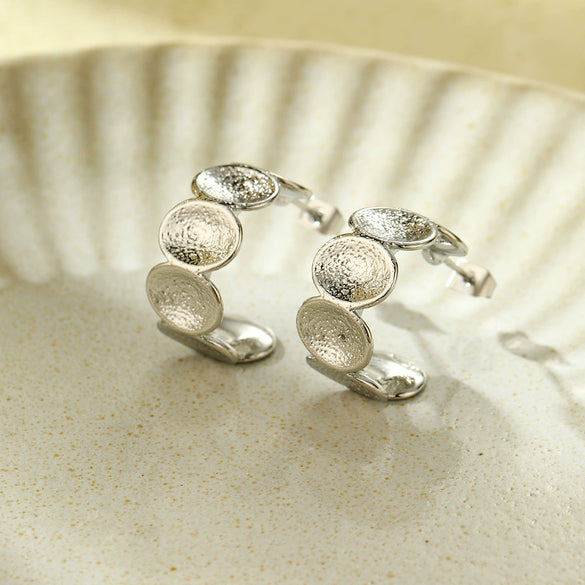 Wholesale Stainless Steel Electroplated Cshaped Earrings Retro Style For Women