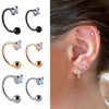 Wholesale Stainless Steel Electroplated Cshaped Zircon Earrings