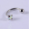 Wholesale Stainless Steel Electroplated Cshaped Zircon Earrings
