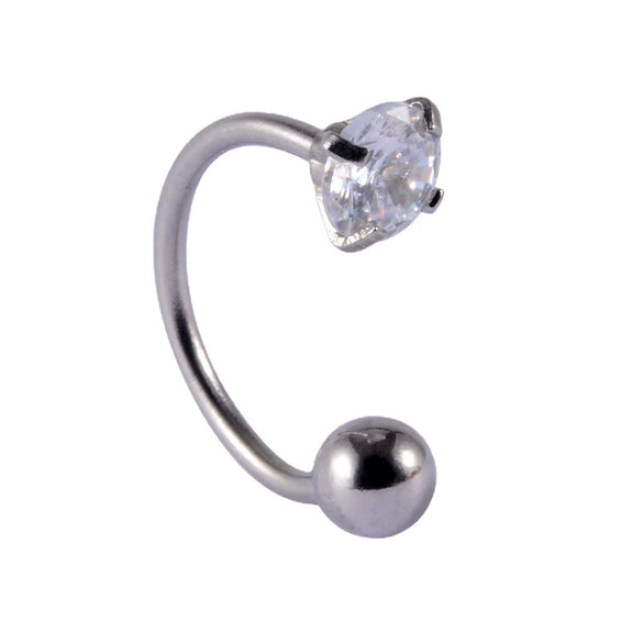 Wholesale Stainless Steel Electroplated Cshaped Zircon Earrings