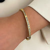 Wholesale Stainless Steel Electroplated Devil's Eye Diamondencrusted Love Bracelet Set Nonfading Open Bracelet Geometric Style Accessories