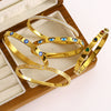 Wholesale Stainless Steel Electroplated Devil's Eye Diamondencrusted Love Bracelet Set Nonfading Open Bracelet Geometric Style Accessories