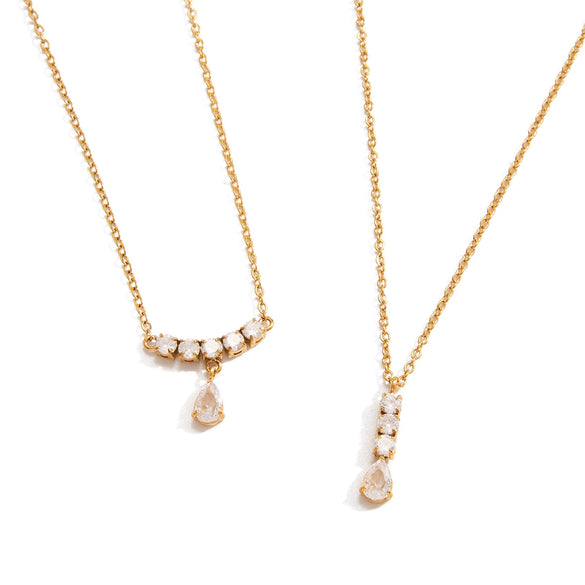 Wholesale Stainless Steel Electroplated Drop Shape Necklace For Women