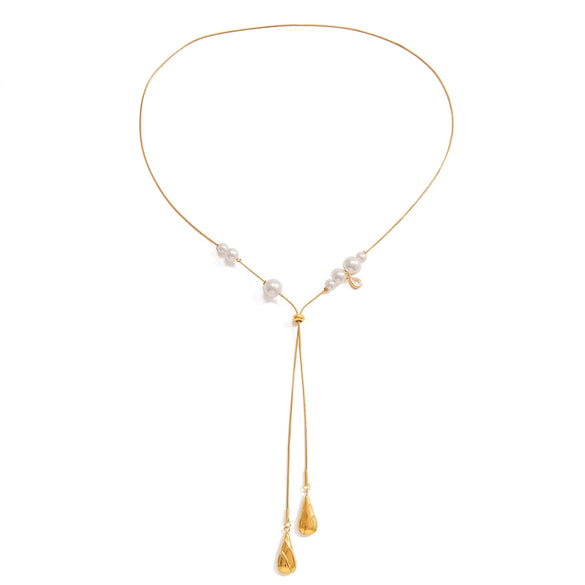 Wholesale Stainless Steel Electroplated Drop Shape Necklace For Women