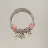 Wholesale Stainless Steel Electroplated Elephant Pendant Panstyle Beaded Bracelet