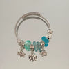 Wholesale Stainless Steel Electroplated Elephant Pendant Panstyle Beaded Bracelet
