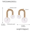 Wholesale Stainless Steel Electroplated Ferris Wheel Ushaped Bead Zircon Women's Necklace And Earrings Set