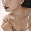 Wholesale Stainless Steel Electroplated Ferris Wheel Ushaped Bead Zircon Women's Necklace And Earrings Set